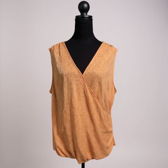 Athleta Tops - Athleta Breezy Wrap Tank • Peach Orange • Size XL • Lightweight & Flowy